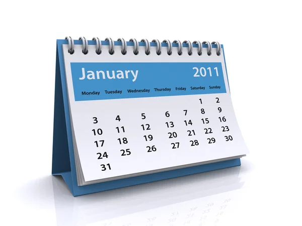 Январь 2011 календарь — стоковое фото