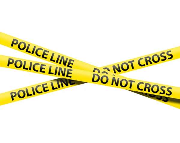 Police Line Tape Isolated White Background — Stock Photo, Image