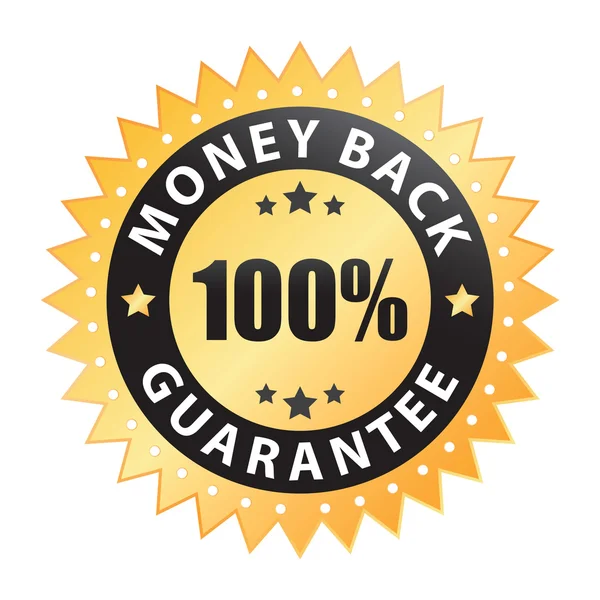 100 Money Back Guarantee Vector Isolated White Background — Stock Vector