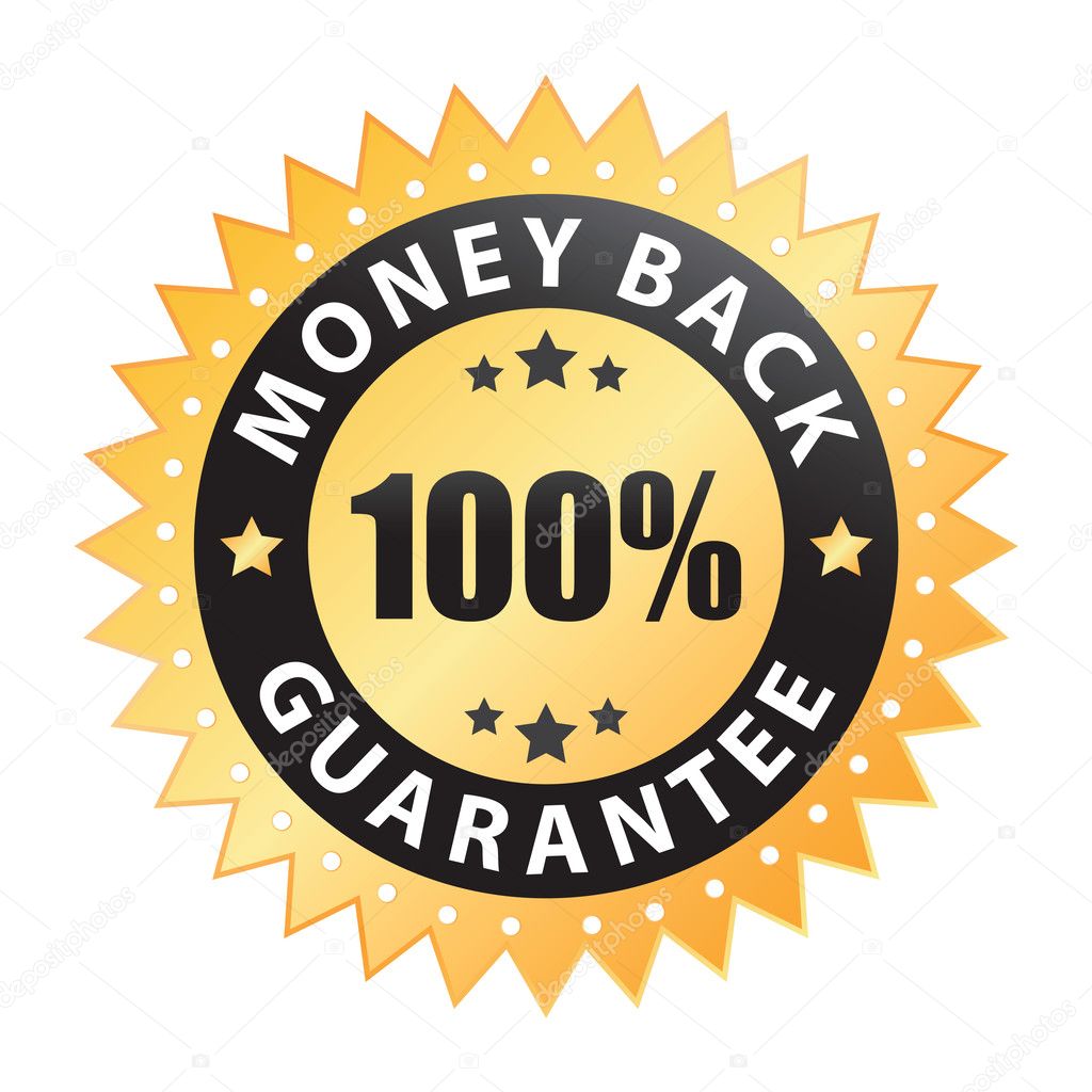 100% money back guarantee vector, isolated on a white background