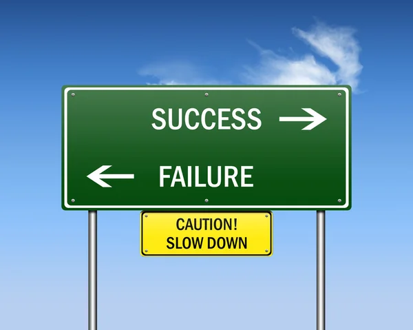 Έννοια Πινακίδα Κυκλοφορίας Κατευθύνσεις Για Την Επιτυχία Και Την Αποτυχία — Φωτογραφία Αρχείου