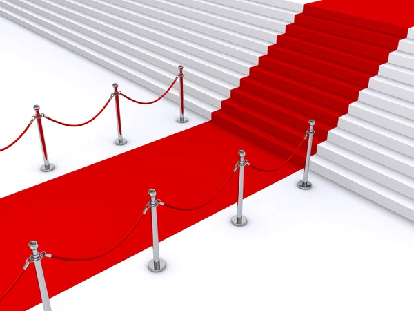 Lépcsők és a vörös szőnyegen — Stock Fotó