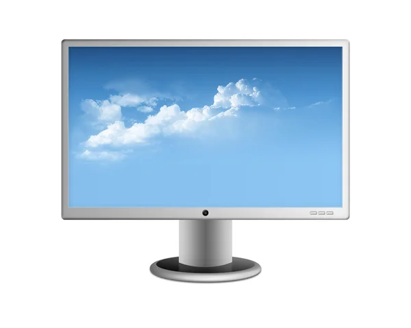 Computer Monitor Isolated White Background — Stock Photo, Image