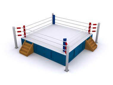 3d render of a boxing ring isolated on a white background clipart