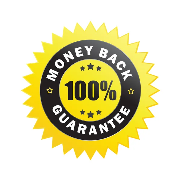 100% dinheiro de volta garantia rótulo — Vetor de Stock