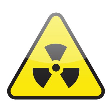 Vector illustration of a radioactive sign over a white background clipart