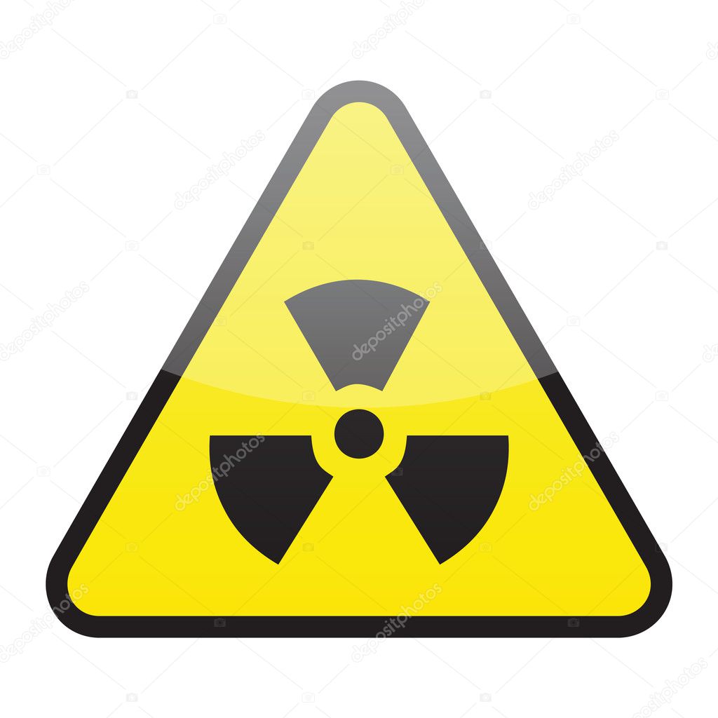 Vector illustration of a radioactive sign over a white background