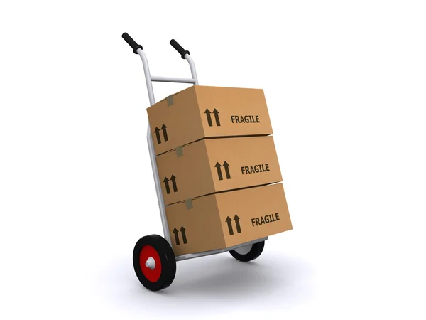 stock image Hand truck with boxes