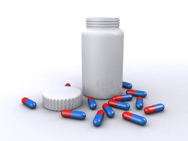 Bottle with pills — Stock Photo, Image