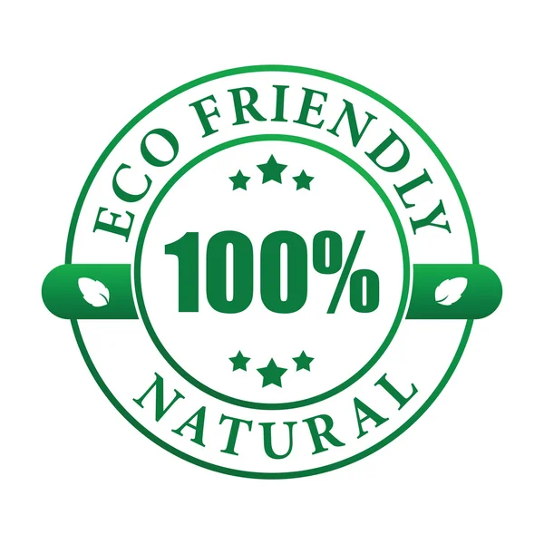 100% eco friendly natural label (vektor ) - Stok Vektor