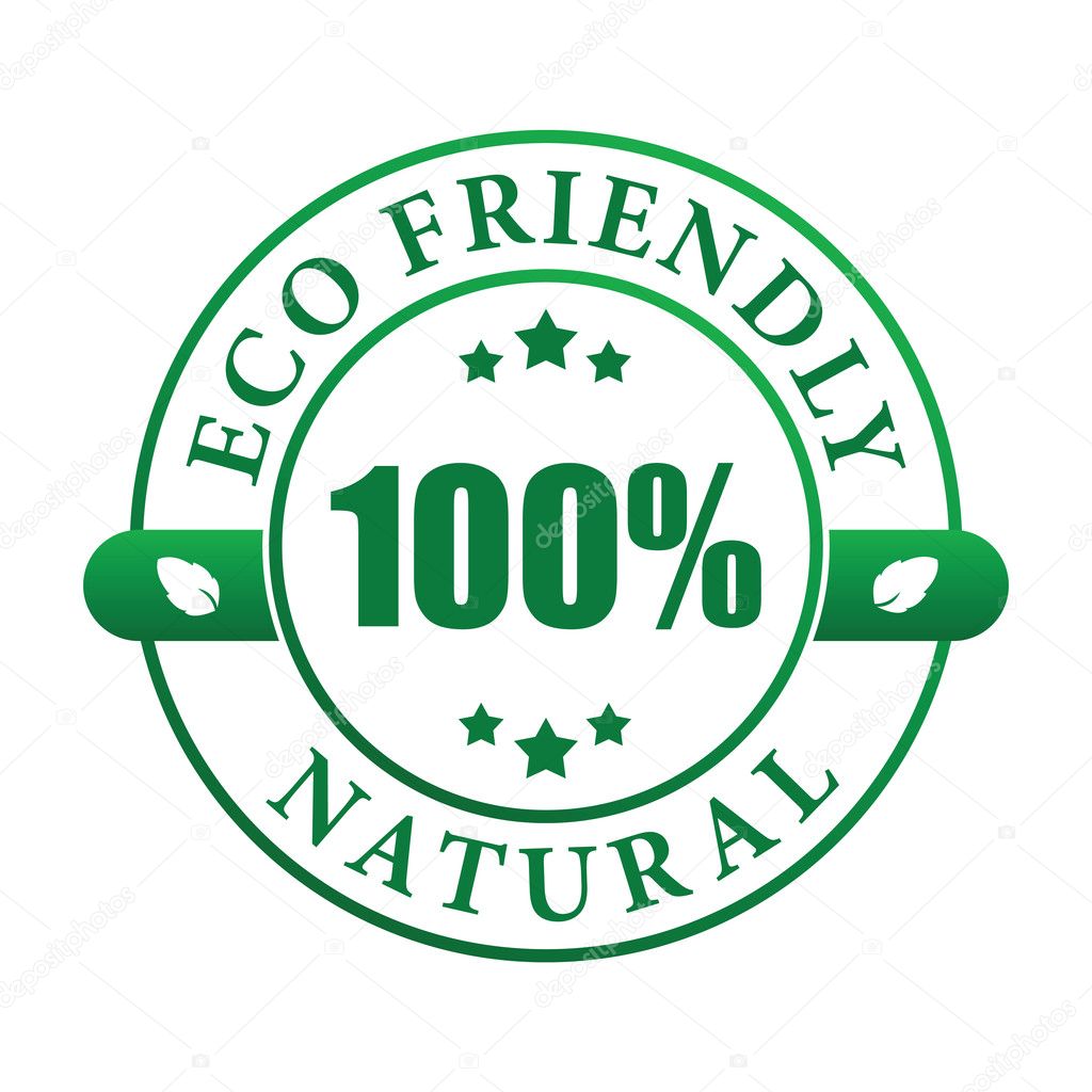100% eco friendly natural label (vector)