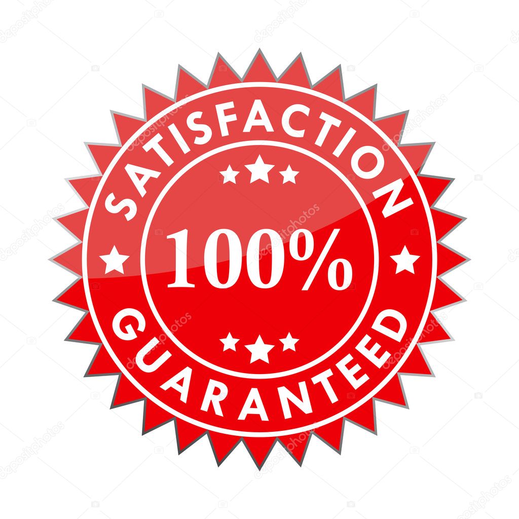 100% satisfaction guaranteed label