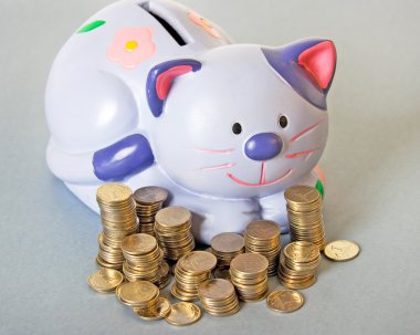 Cat - moneybox clipart