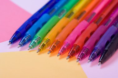 Ten color pens clipart