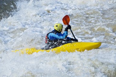 Risky training of water sportsman clipart