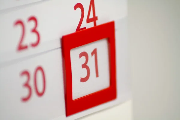 Calendar with 31 in focus — Stock Photo, Image