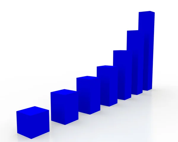 Blauwe statistiek grafiek — Stockfoto