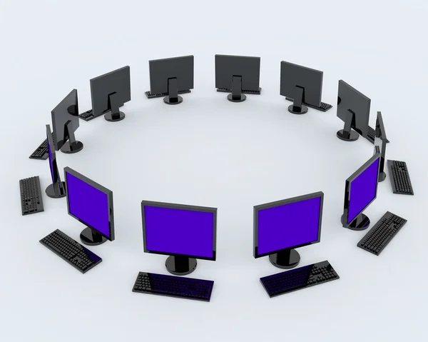 Personal computers rondom de ... — Stockfoto