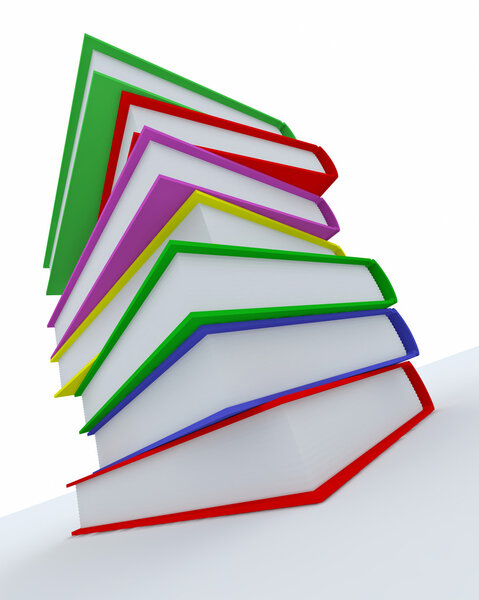 Stack of coloured books