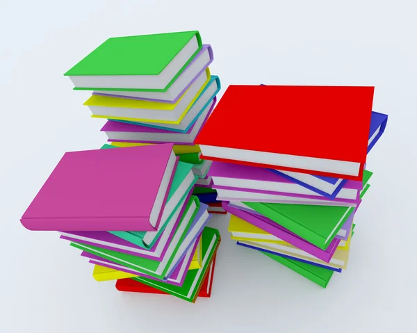 Χρωματιστά βιβλία σε στοίβες — Φωτογραφία Αρχείου