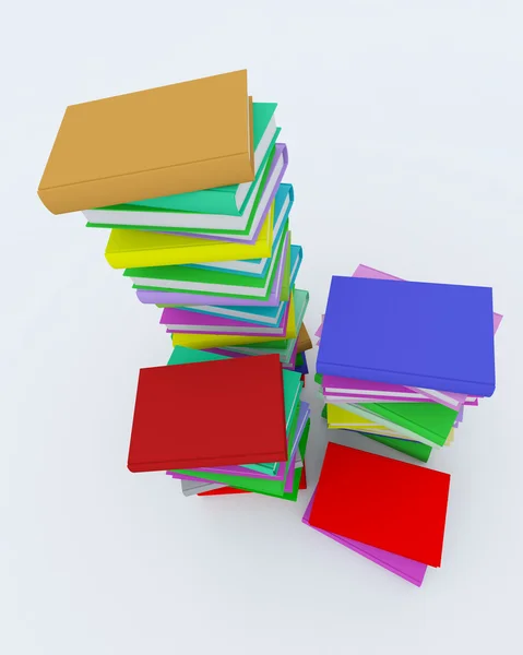 彩色书堆 — 图库照片