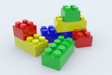 Color lego blocks clipart