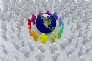 Group of colour around the earth clipart