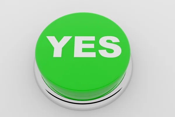 Да - зеленая кнопка — стоковое фото