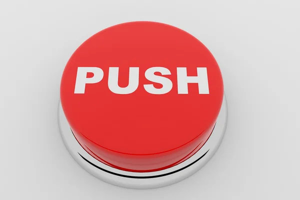 PUSH - червона кнопка — стокове фото