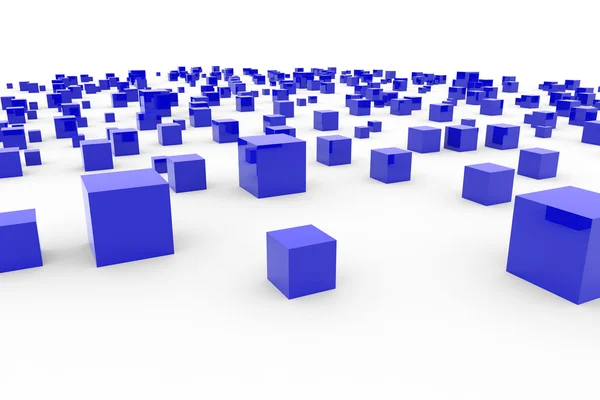 Achtergrond met abstracte blauwe blokjes — Stockfoto
