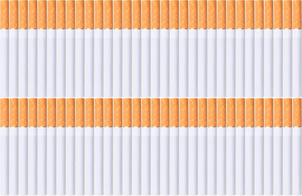 Doppia Fila Sigarette Con Punte Filtro Arancione — Foto Stock