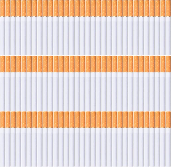 Dreireihige Zigaretten Mit Orangefarbenen Filterspitzen — Stockfoto