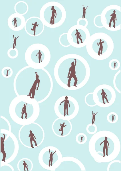 stock vector Dancers on circles