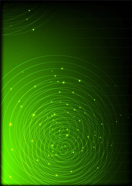 Тонкие Кольца Зеленом Фоне Люминесценцией — стоковый вектор