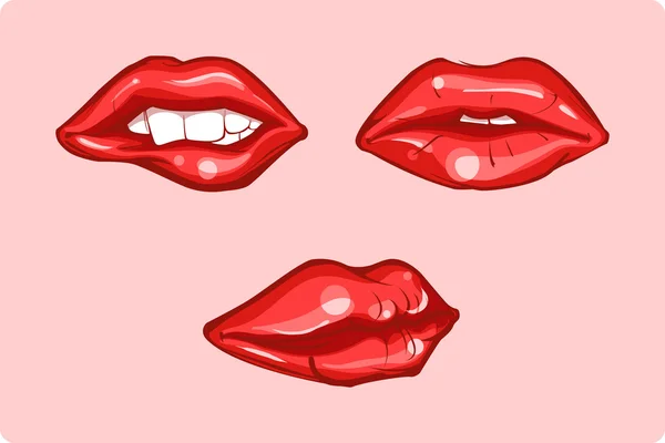 Красные губы — стоковый вектор