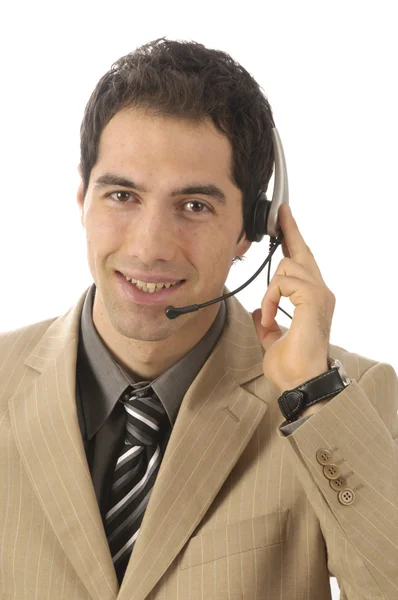 携帯電話上のビジネスマン — ストック写真
