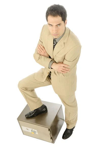 Man with safe — Stock Photo, Image