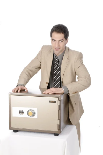 Man with safe — Stock Photo, Image