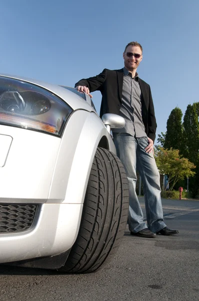 stock image Man and his sports car