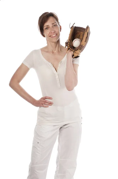 Baseball lány — Stock Fotó