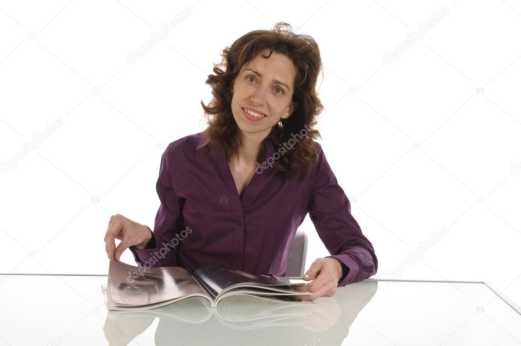 Adult woman reading a book