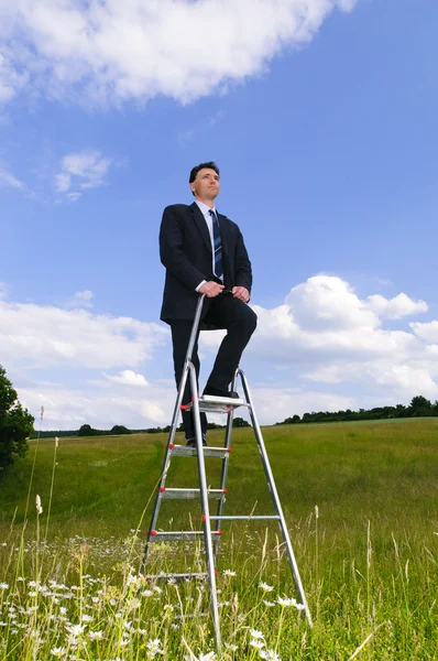 Manager is on the career ladder — Stock Photo, Image