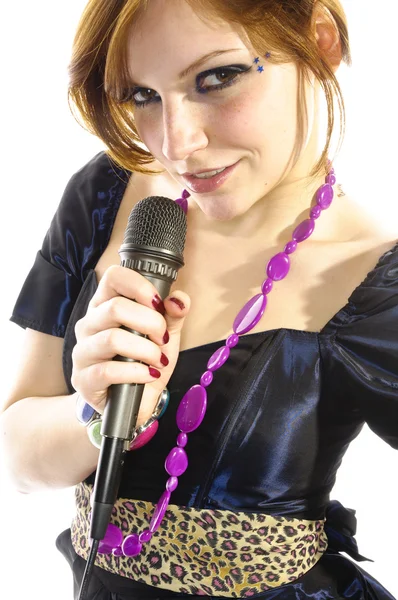 Pretty girl singing — Stock Photo, Image