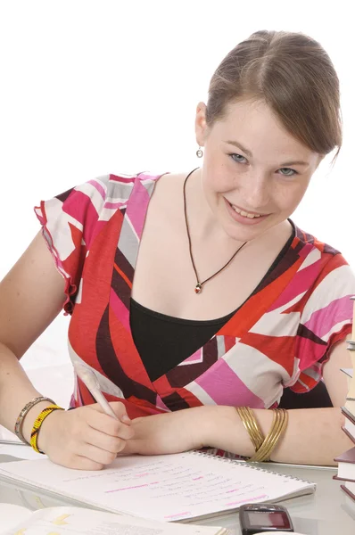 Nettes Mädchen macht Hausaufgaben — Stockfoto