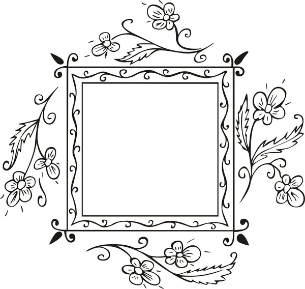 Floral frame decoration — Stock Vector