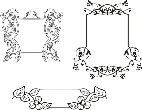 Decorações de molduras ornamentais florais —  Vetores de Stock