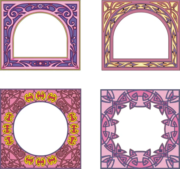 Decoraciones de marco cuadrado — Archivo Imágenes Vectoriales