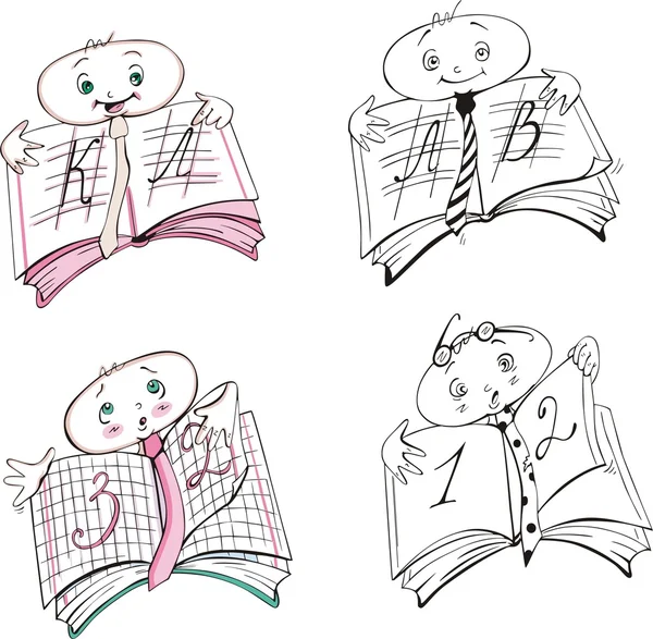 Desenhos animados do livro de marca do aluno — Vetor de Stock