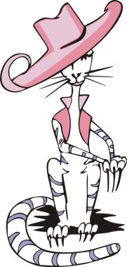 Fashionable cat cartoon clipart