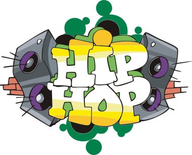 Hip Hop graffiti design clipart